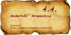 Anderkó Armandina névjegykártya